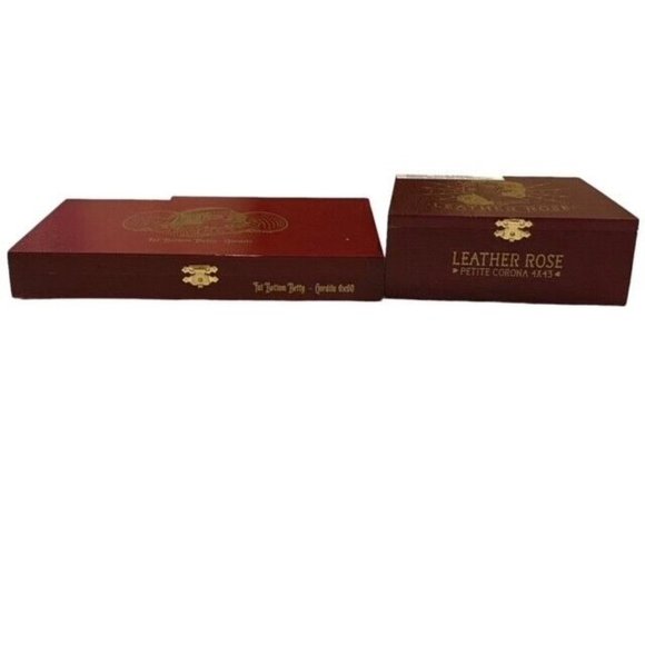 Drew Estate Cigar Boxes Fat Bottom Gordito Betty Leather Rose Corona Lot of 2 - Picture 3 of 13